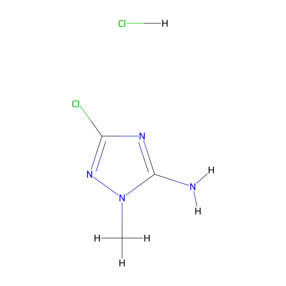1H-1,2,4-Triazol-5-amine, 3-chloro-1-methyl-, hydrochloride (1:1) molecular structure, CAS 1390655-05-6