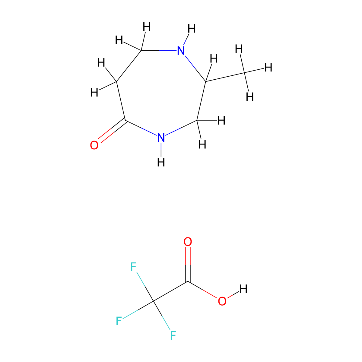 2-Methyl-1,4-diazepan-5-one trifluoroacetate molecular structure, CAS 1390655-06-7