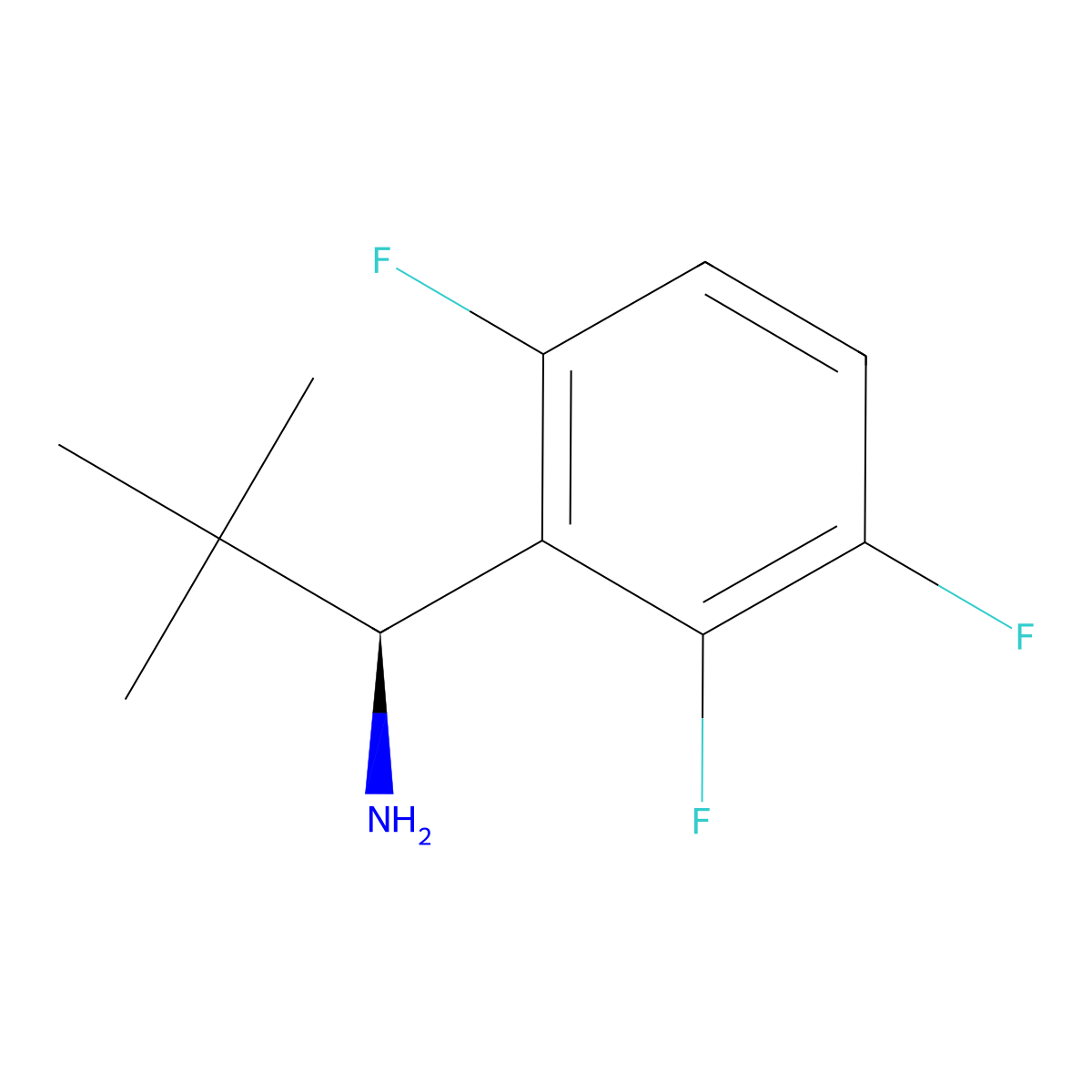 (S)-2,2-Dimethyl-1-(2,3,6-trifluorophenyl)propan-1-amine molecular structure, CAS 1390661-53-6