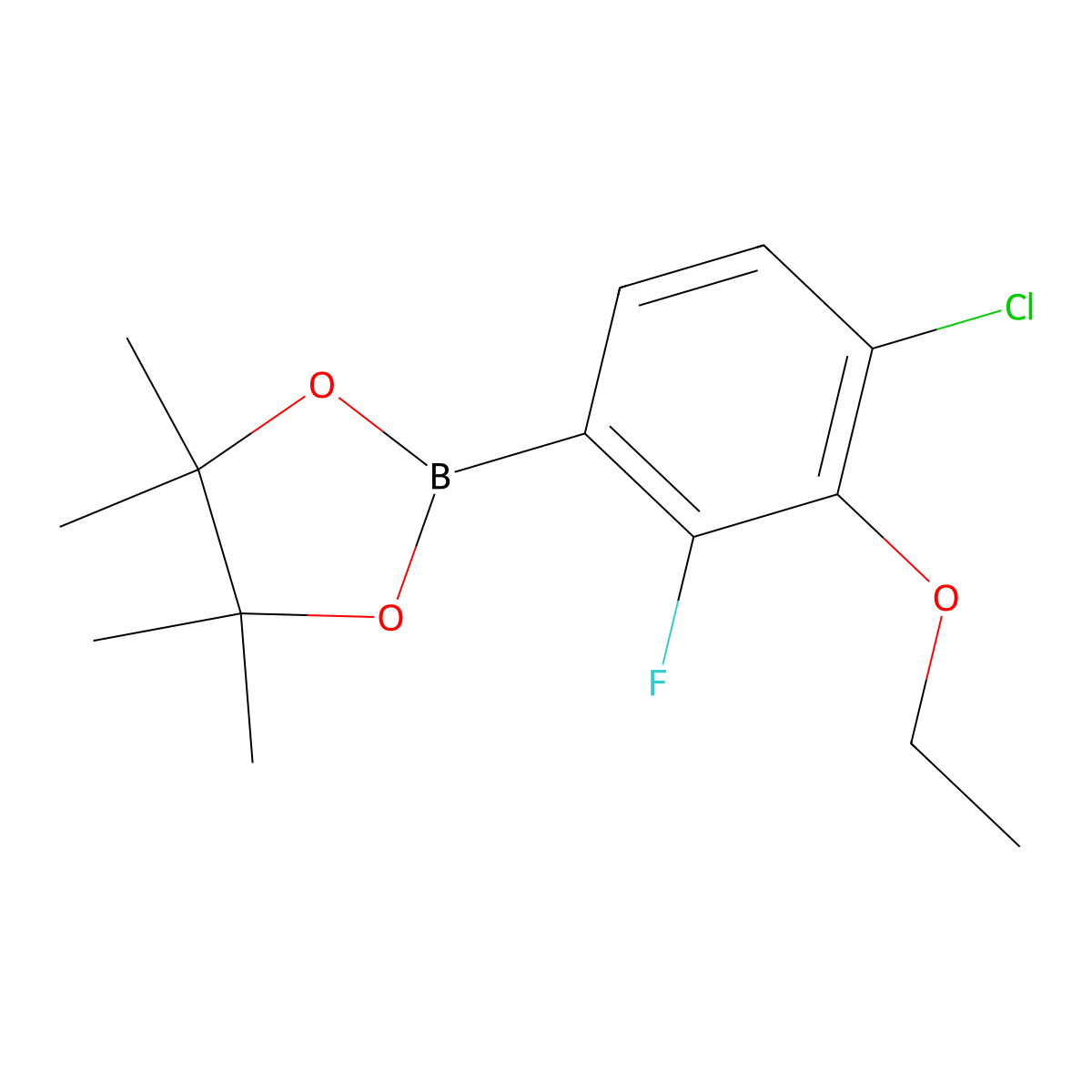 2-(4-Chloro-3-ethoxy-2-fluorophenyl)-4,4,5,5-tetramethyl-1,3,2-dioxaborolane molecular structure, CAS 1390662-49-3