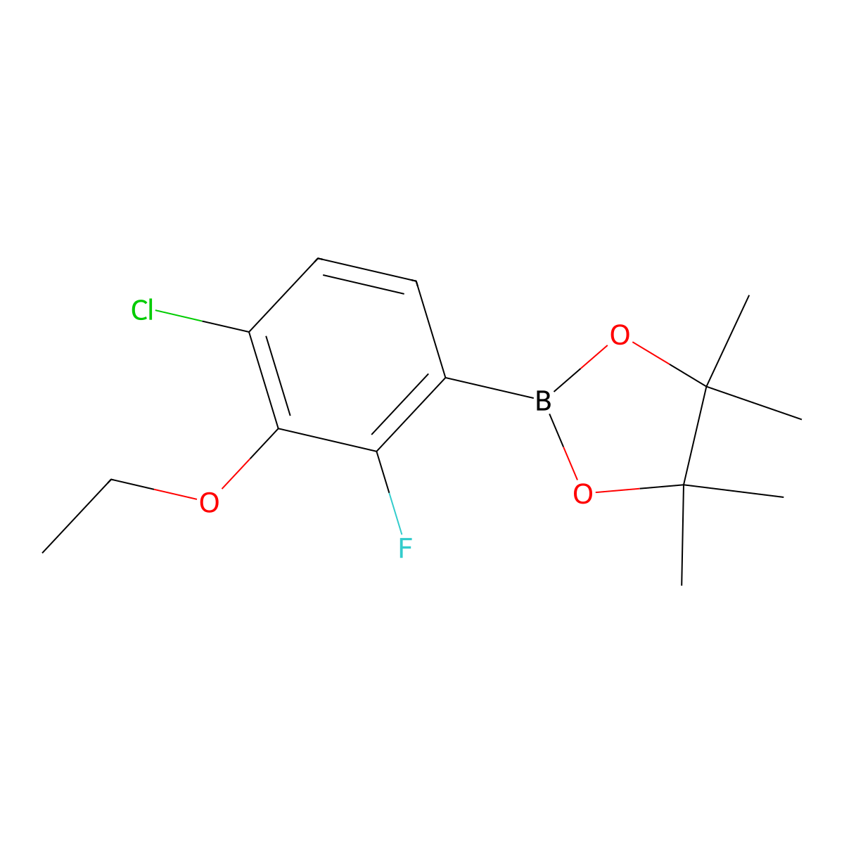 2-(4-Chloro-3-ethoxy-2-fluorophenyl)-4,4,5,5-tetramethyl-1,3,2-dioxaborolane molecular structure, CAS 1390662-49-3