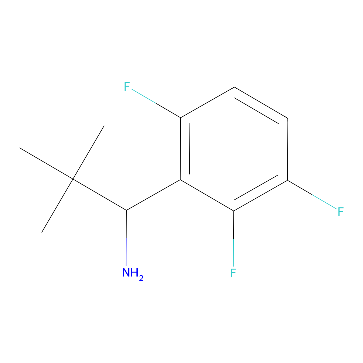 (R)-2,2-Dimethyl-1-(2,3,6-trifluorophenyl)propan-1-amine molecular structure, CAS 1390667-90-9