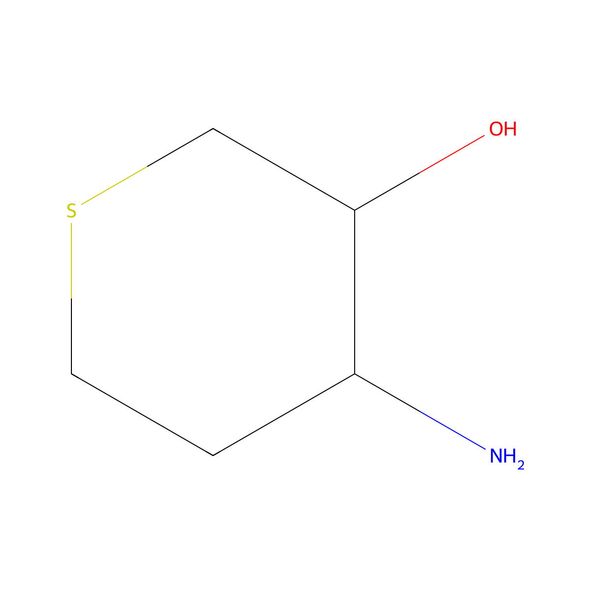 (3S,4R)-4-aminotetrahydro-2H-thiopyran-3-ol molecular structure, CAS 1390671-00-7