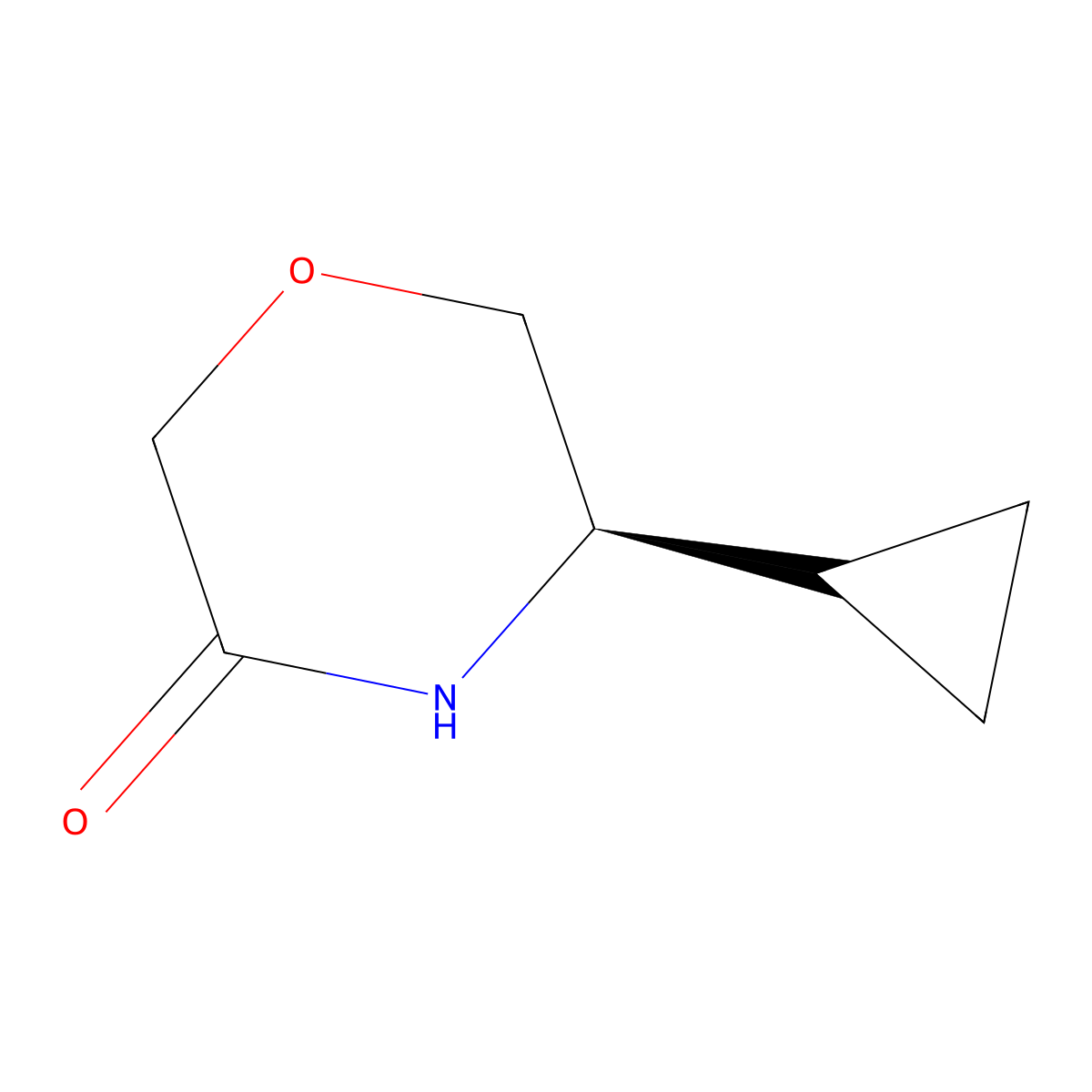 (5R)-5-Cyclopropylmorpholin-3-one molecular structure, CAS 1390681-24-9