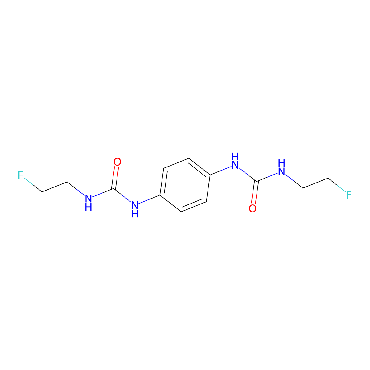 1,1'-Benzene-1,4-diylbis[3-(2-fluoroethyl)urea] molecular structure, CAS 13907-99-8