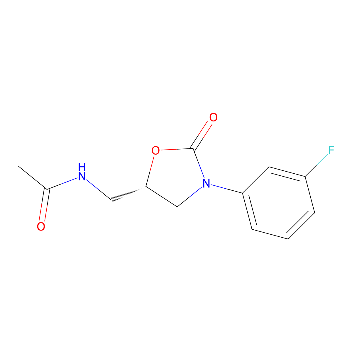 (S)-N-[[3-(3-Fluorophenyl)-2-oxo-5-oxazolidinyl]methyl]acetamide molecular structure, CAS 139071-79-7