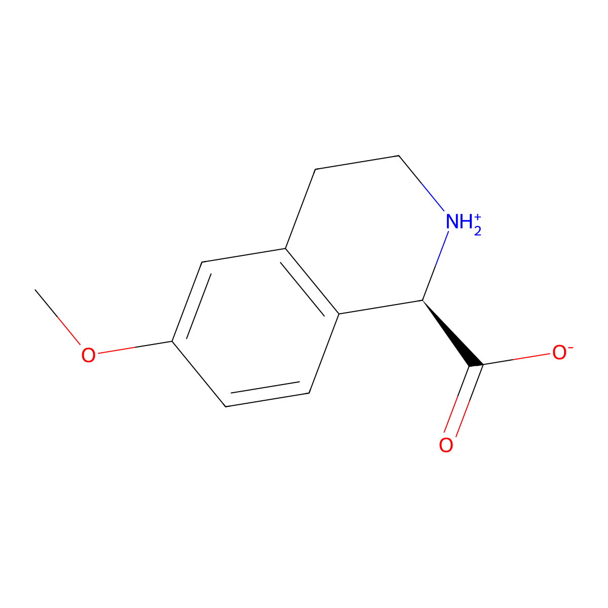 (1R)-6-methoxy-1,2,3,4-tetrahydroisoquinolin-2-ium-1-carboxylate molecular structure, CAS 1390715-99-7