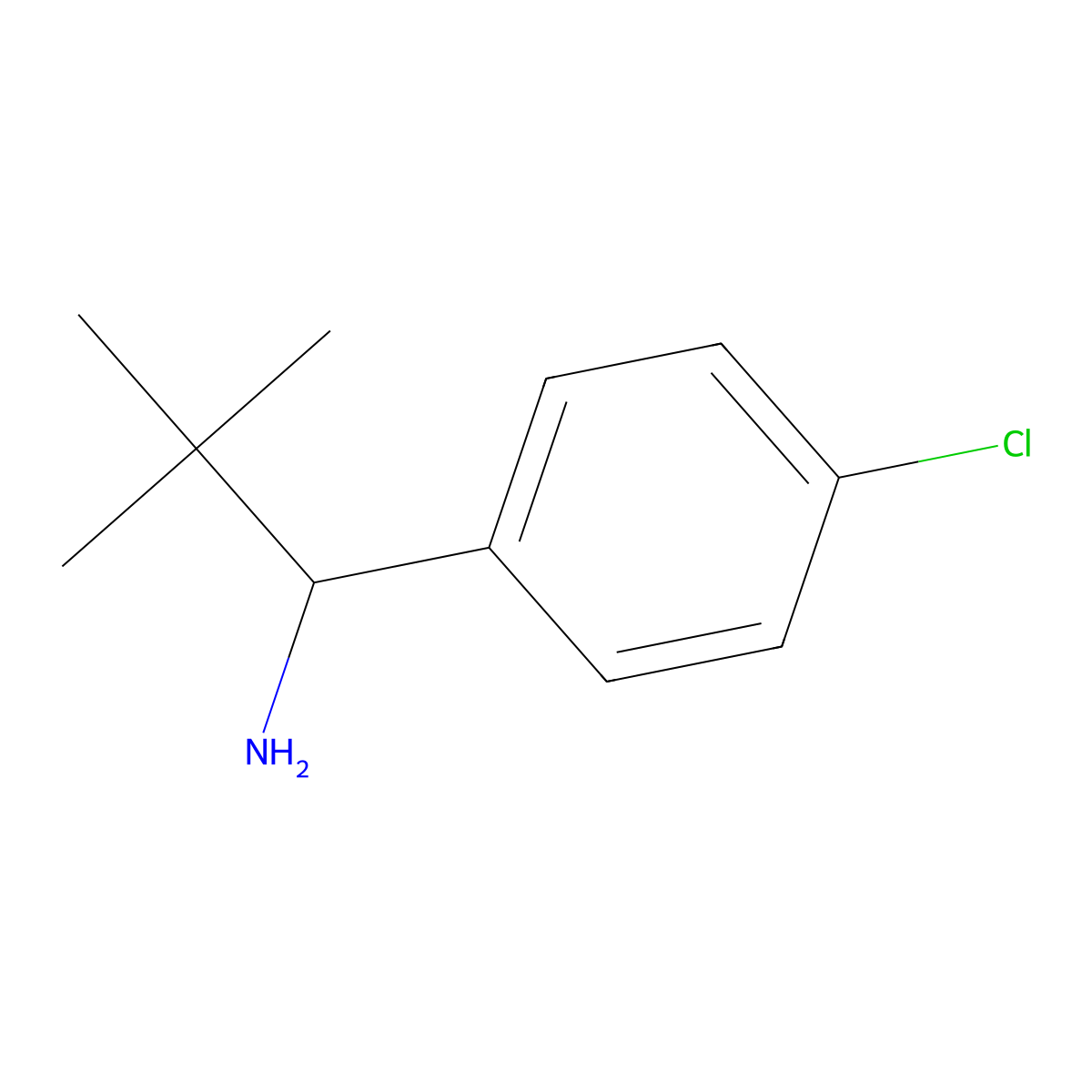(R)-1-(4-Chlorophenyl)-2,2-dimethylpropan-1-amine molecular structure, CAS 1390716-50-3