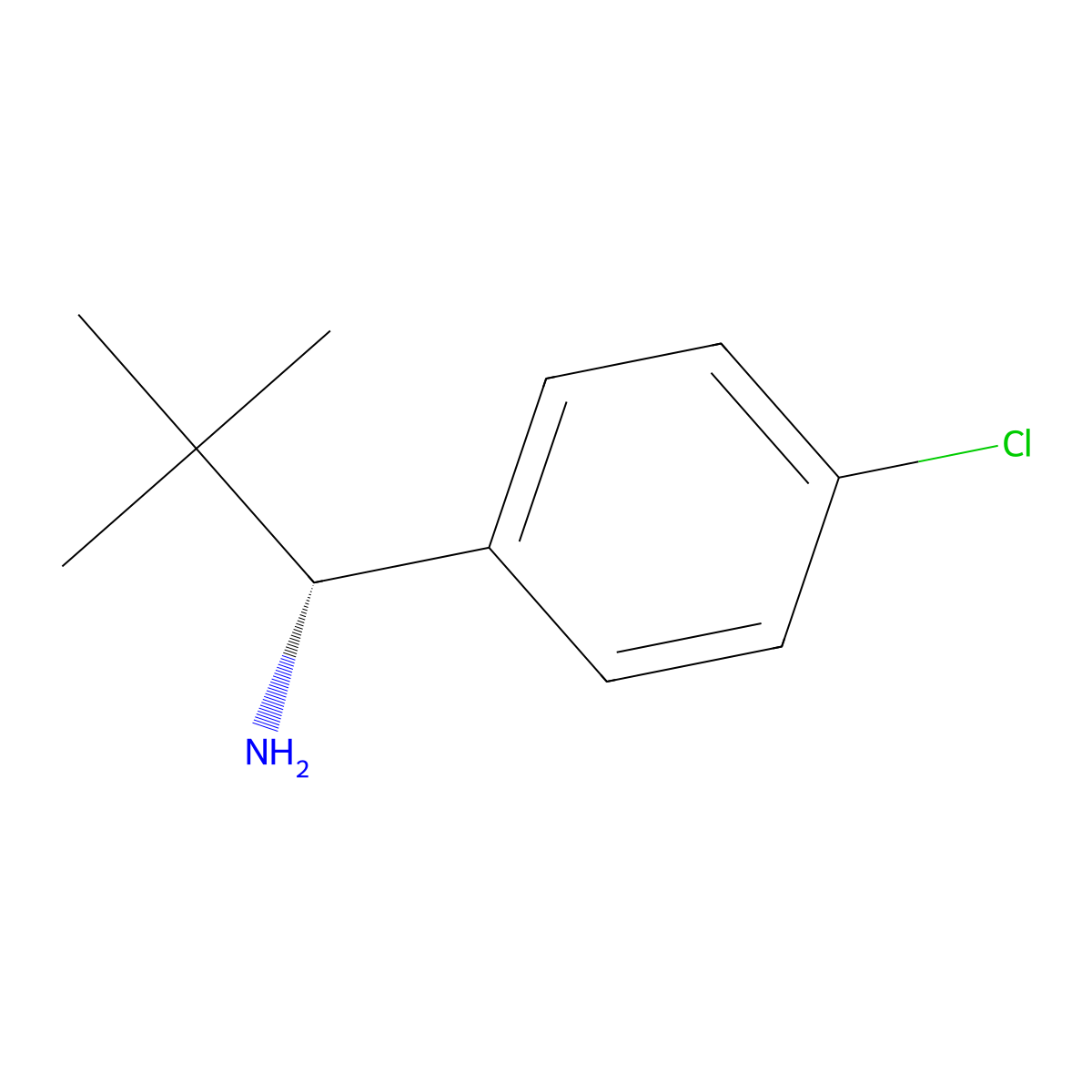 (R)-1-(4-Chlorophenyl)-2,2-dimethylpropan-1-amine molecular structure, CAS 1390716-50-3