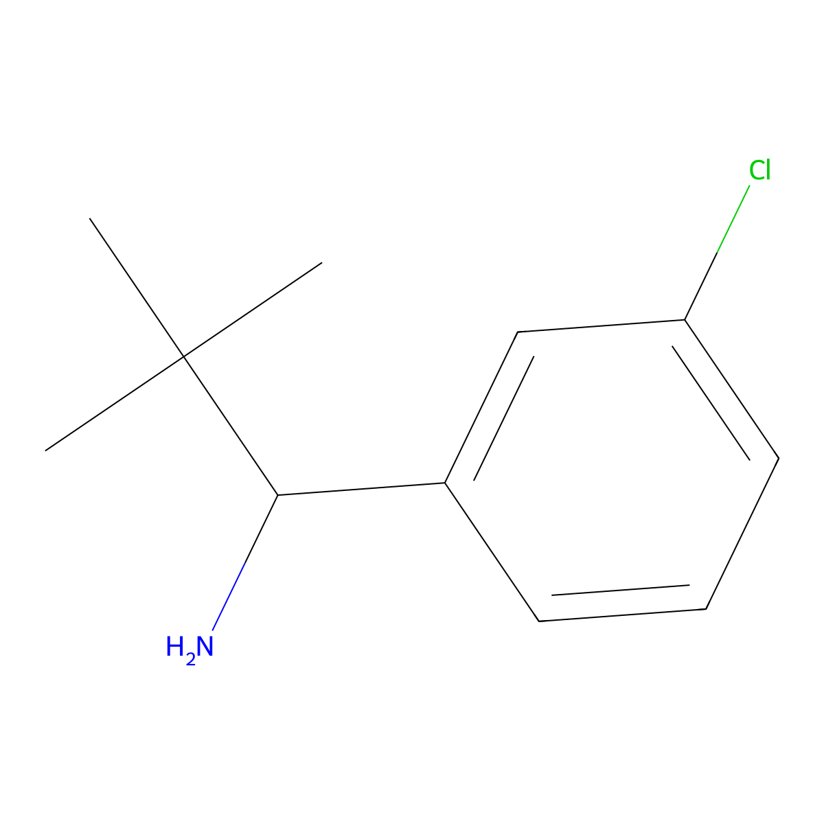 (R)-1-(3-Chlorophenyl)-2,2-dimethylpropan-1-amine molecular structure, CAS 1390721-58-0