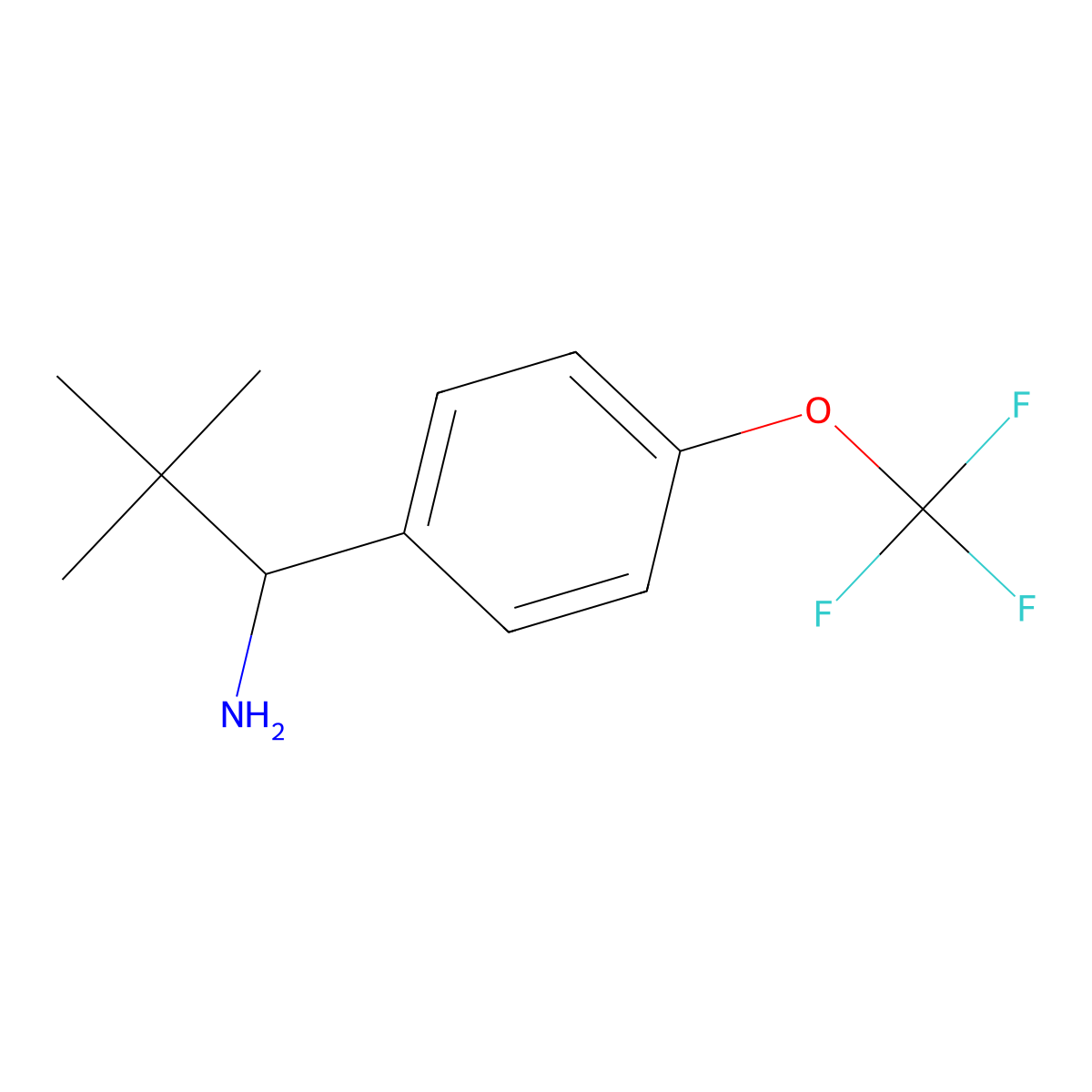 (R)-2,2-Dimethyl-1-(4-(trifluoromethoxy)phenyl)propan-1-amine molecular structure, CAS 1390721-91-1