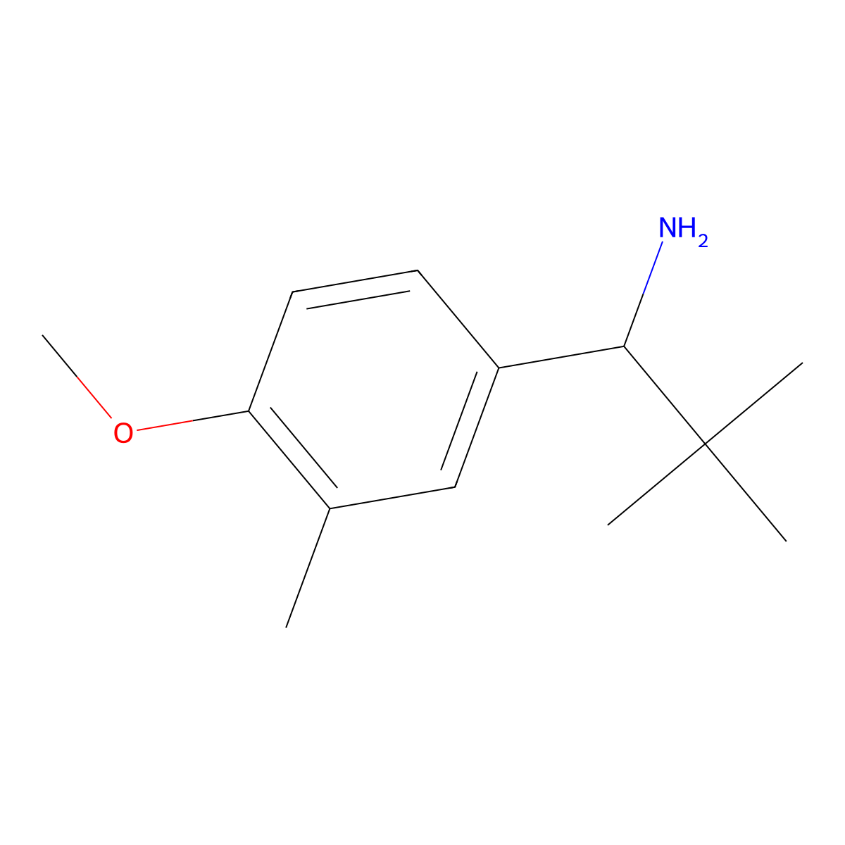 (S)-1-(4-Methoxy-3-methylphenyl)-2,2-dimethylpropan-1-amine molecular structure, CAS 1390730-69-4