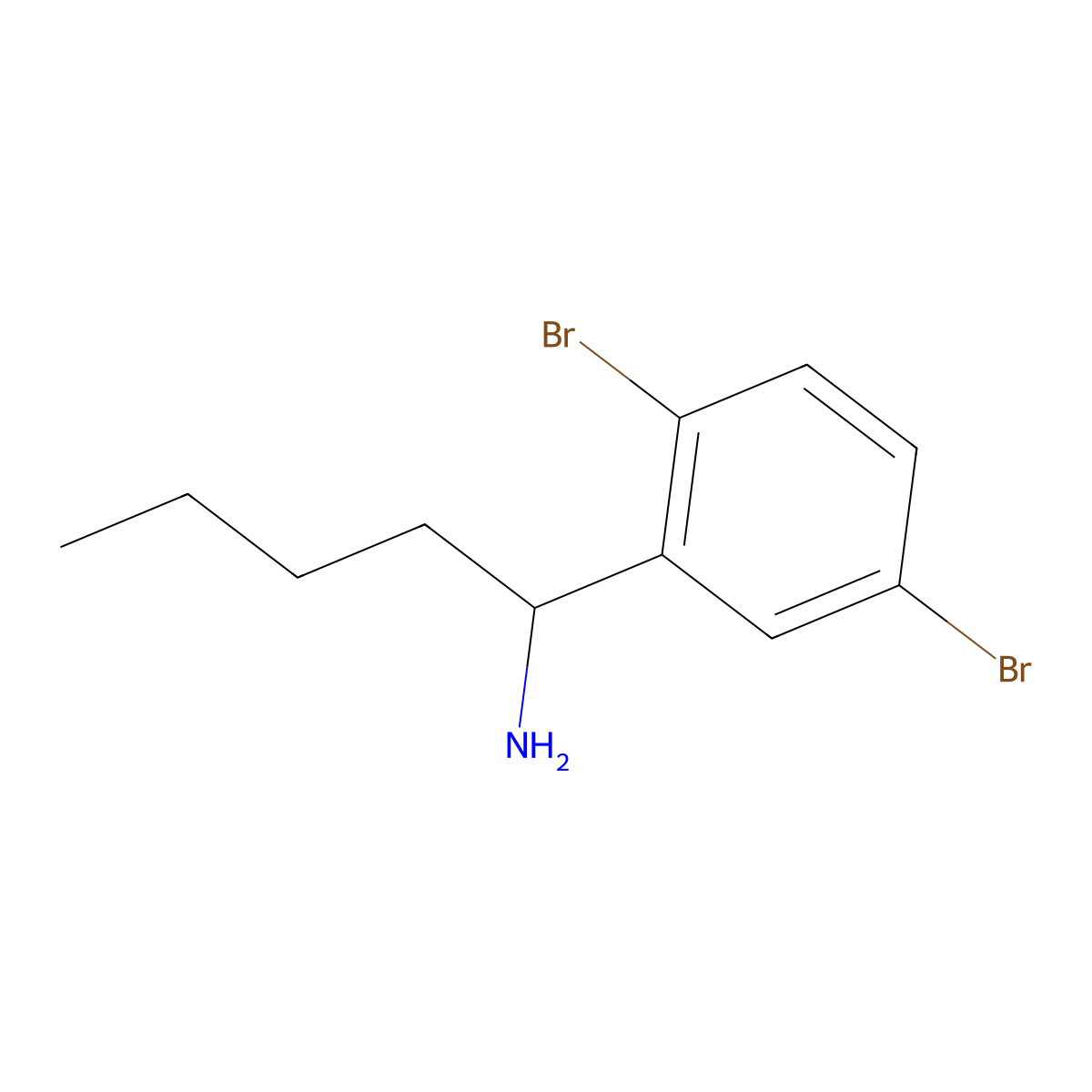 (S)-1-(2,5-Dibromophenyl)pentan-1-amine molecular structure, CAS 1390734-94-7