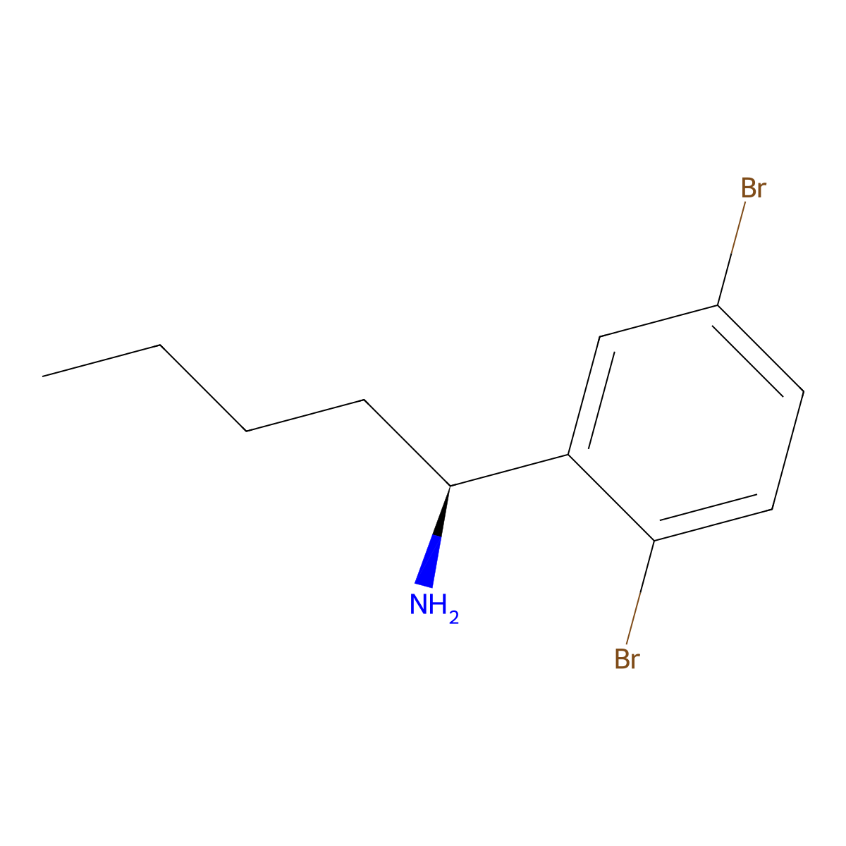 (S)-1-(2,5-Dibromophenyl)pentan-1-amine molecular structure, CAS 1390734-94-7