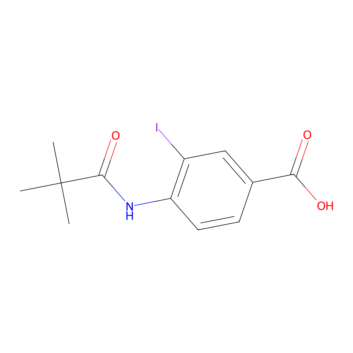3-Iodo-4-pivalamidobenzoic acid molecular structure, CAS 139078-63-0