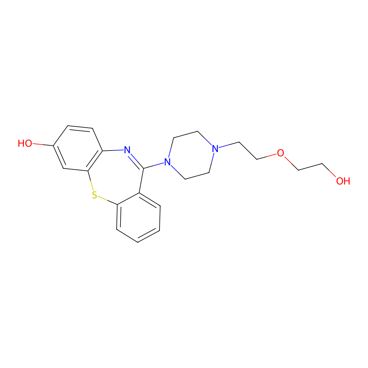 7-Hydroxyquetiapine molecular structure, CAS 139079-39-3