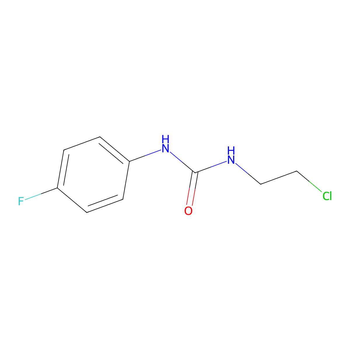 N-(2-Chloroethyl)-N'-(4-fluorophenyl)urea molecular structure, CAS 13908-32-2