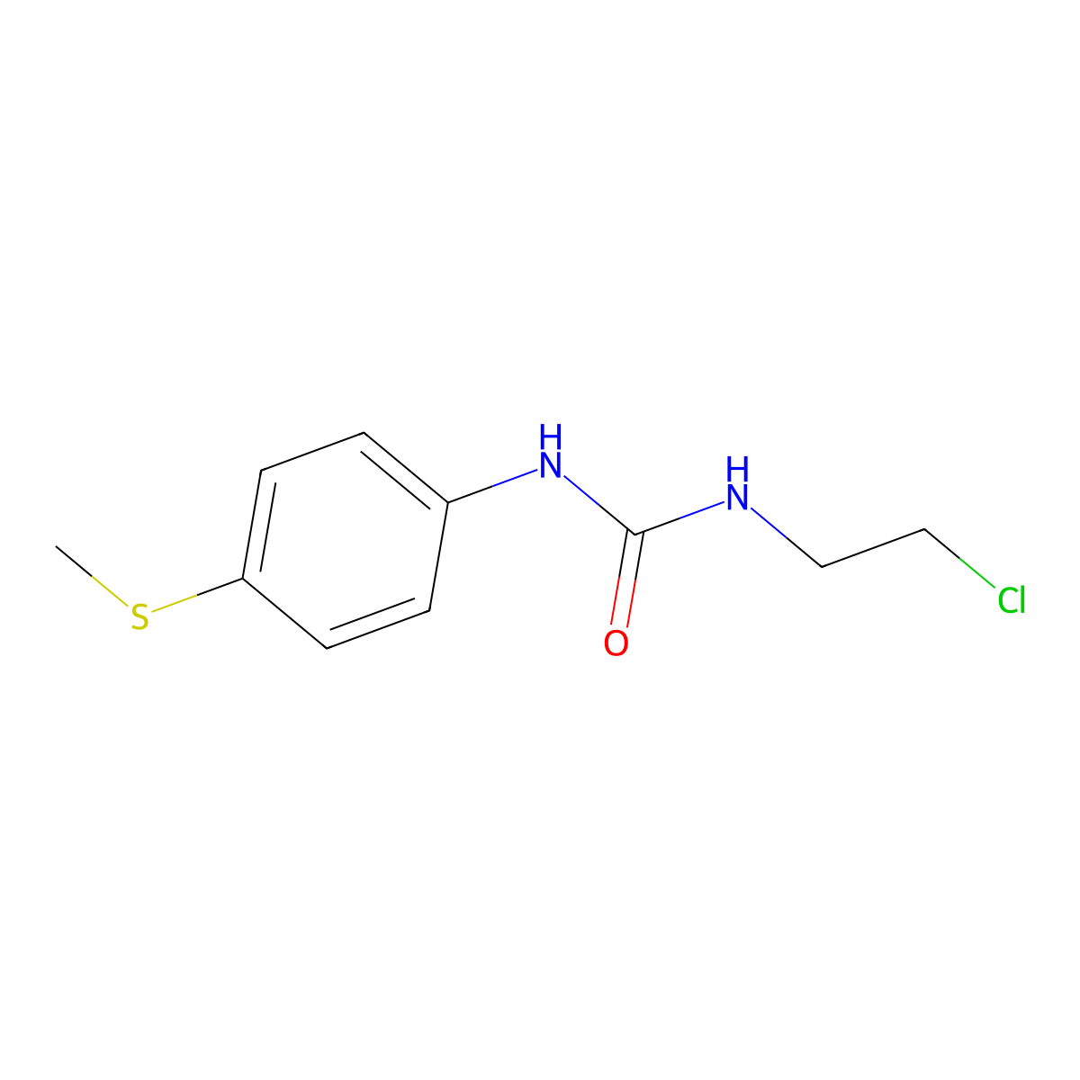 N-(2-Chloroethyl)-N'-[4-(methylthio)phenyl]urea molecular structure, CAS 13908-50-4