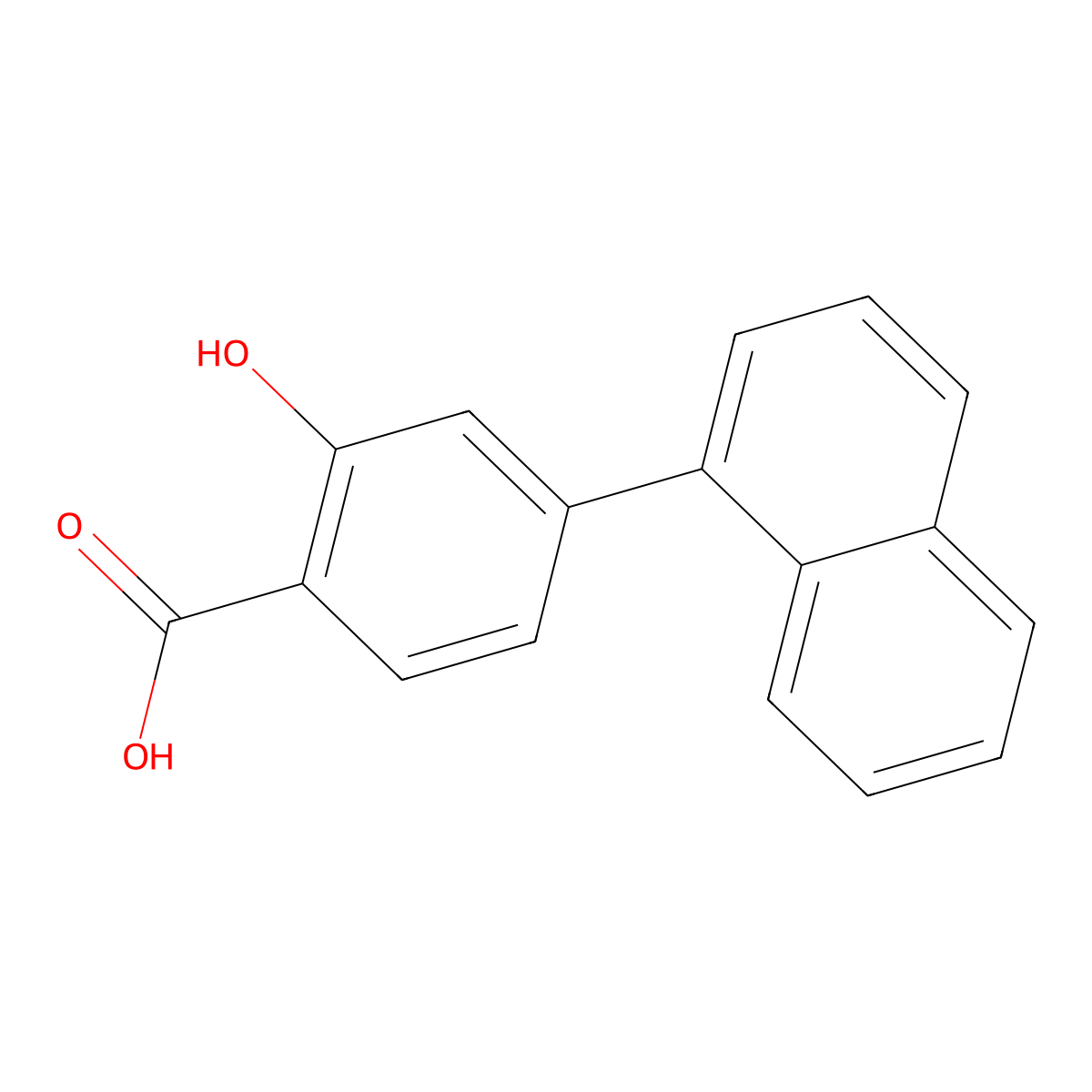 2-Hydroxy-4-(naphthalen-1-yl)benzoic acid molecular structure, CAS 139082-29-4