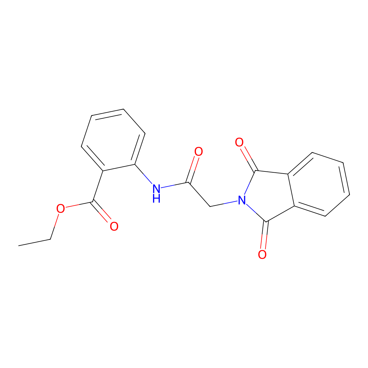 N-(2-ethoxycarbonylphenyl)-2-phthalimidoacetamide molecular structure, CAS 139088-76-9