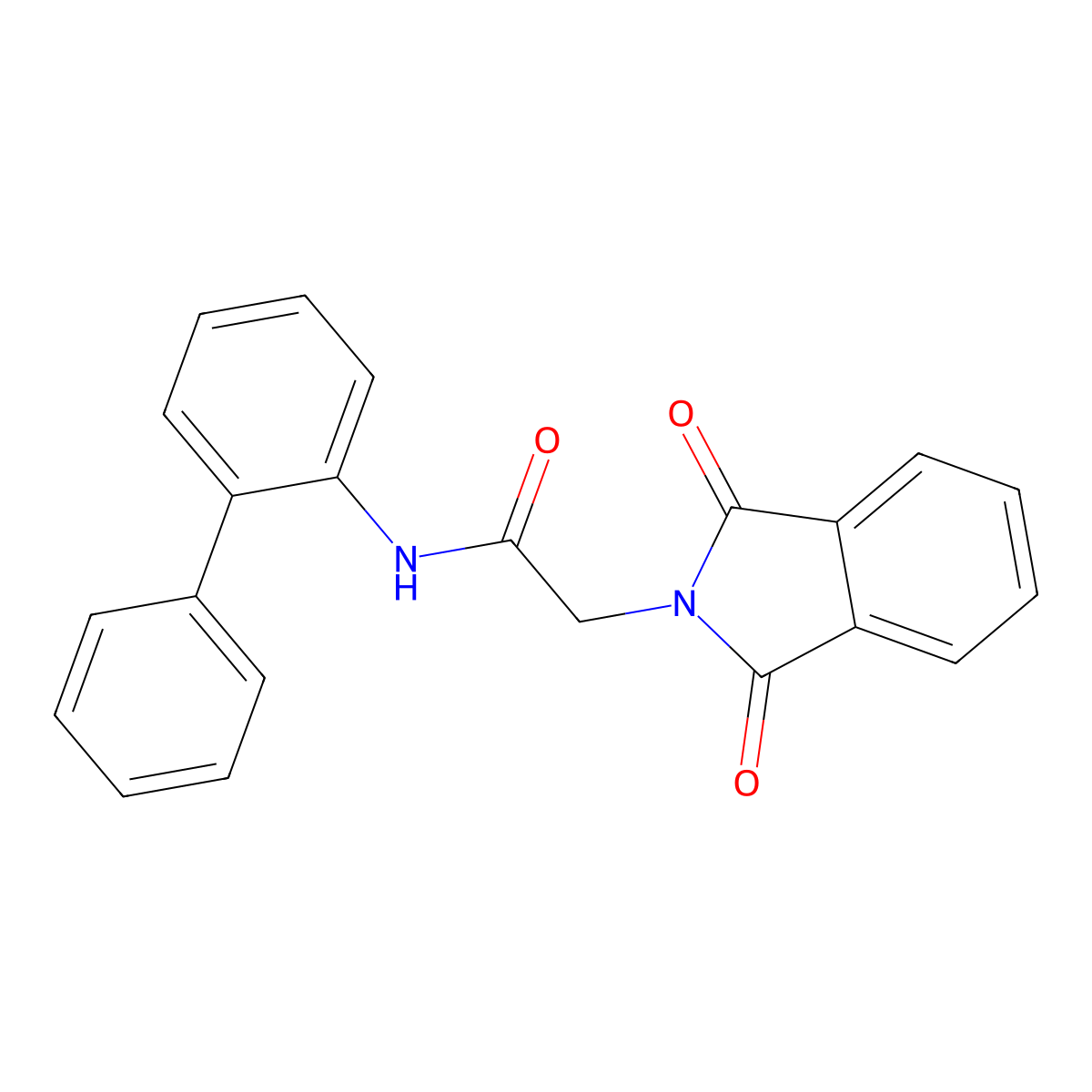 2-(1,3-dioxoisoindol-2-yl)-N-(2-phenylphenyl)acetamide molecular structure, CAS 139089-38-6