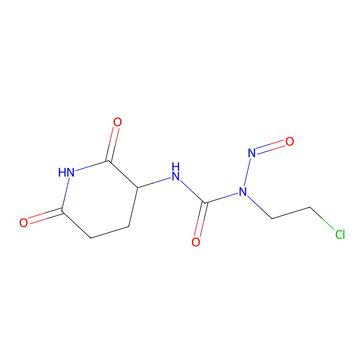 1-(2-Chloroethyl)-3-(2,6-dioxo-3-piperidinyl)-1-nitrosourea molecular structure, CAS 13909-02-9