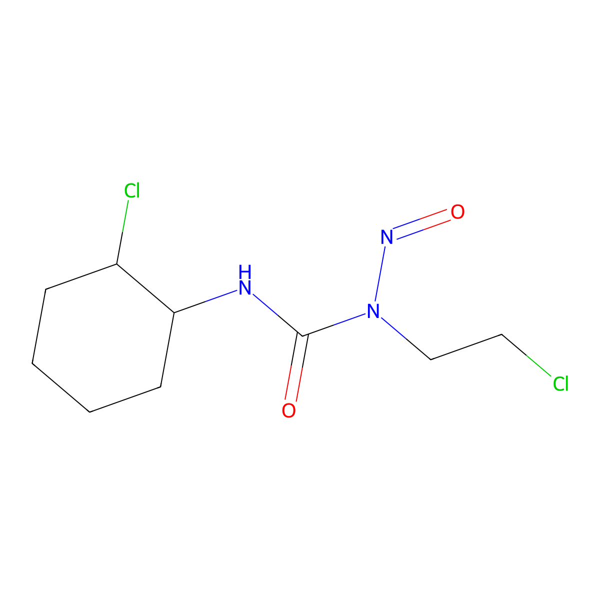 Urea, N'-(2-chlorocyclohexyl)-N-(2-chloroethyl)-N-nitroso-, trans- molecular structure, CAS 13909-11-0