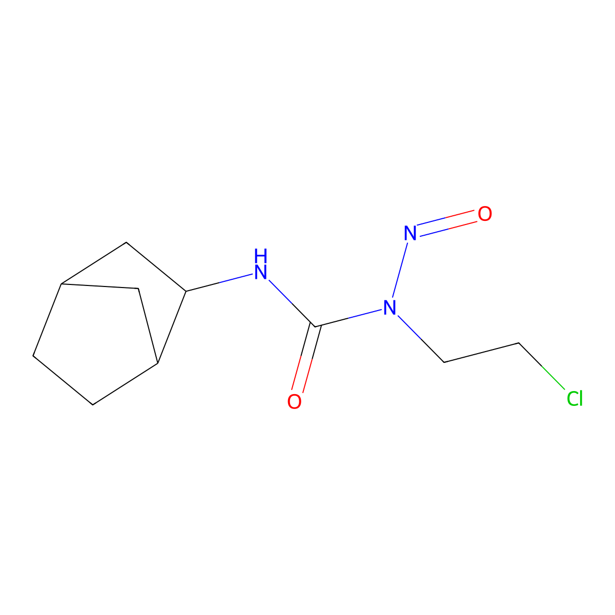 Urea, N'-bicyclo(2.2.1)hept-2-yl-N-(2-chloroethyl)-N-nitroso- molecular structure, CAS 13909-13-2