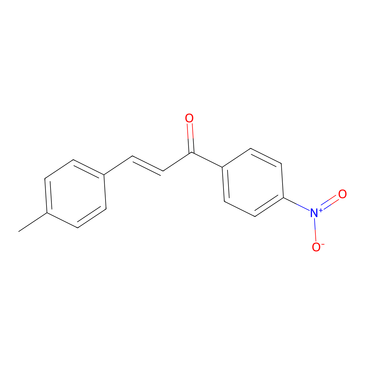 2-Propen-1-one, 3-(4-methylphenyl)-1-(4-nitrophenyl)- molecular structure, CAS 13909-56-3