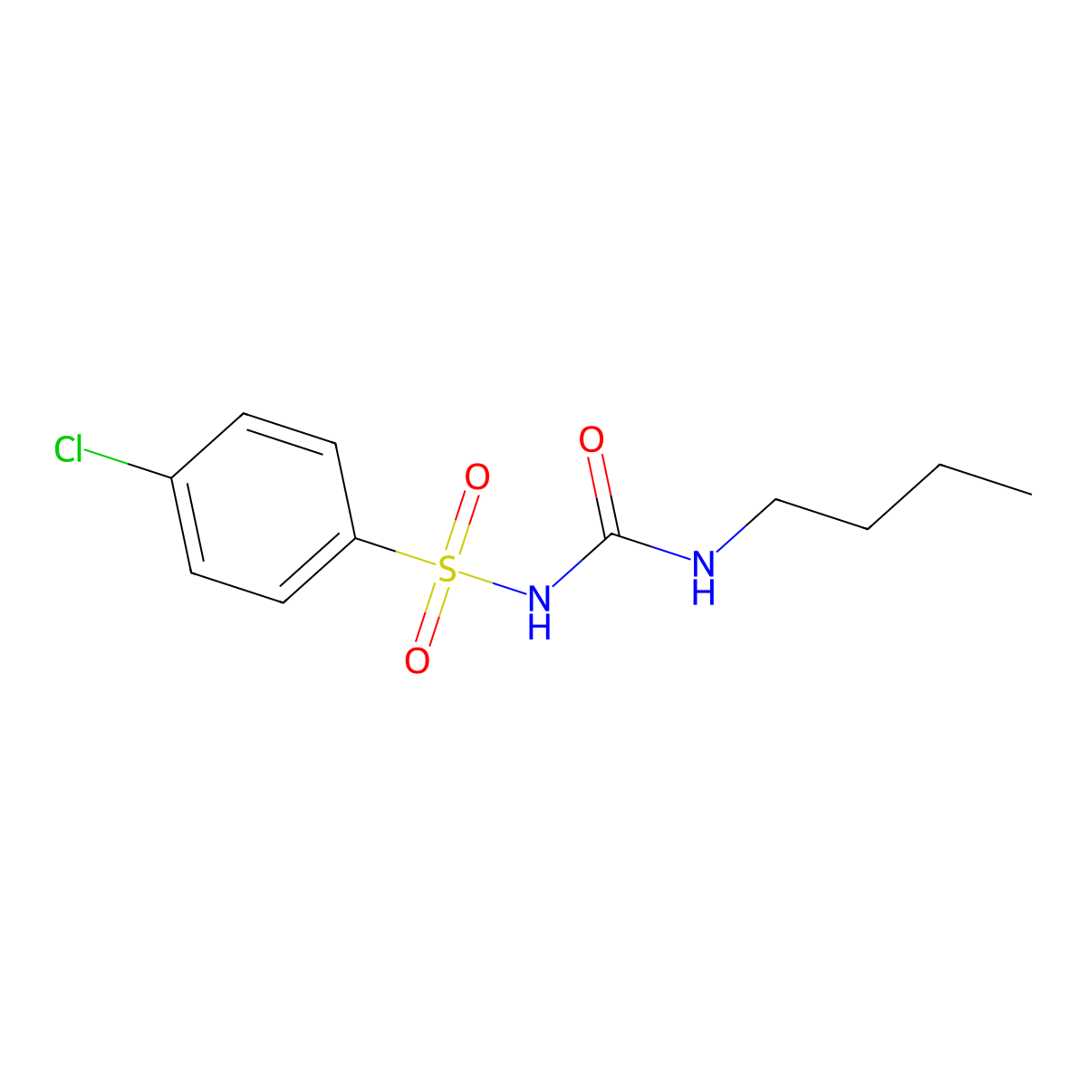 Benzenesulfonamide, N-[(butylamino)carbonyl]-4-chloro- molecular structure, CAS 13909-64-3
