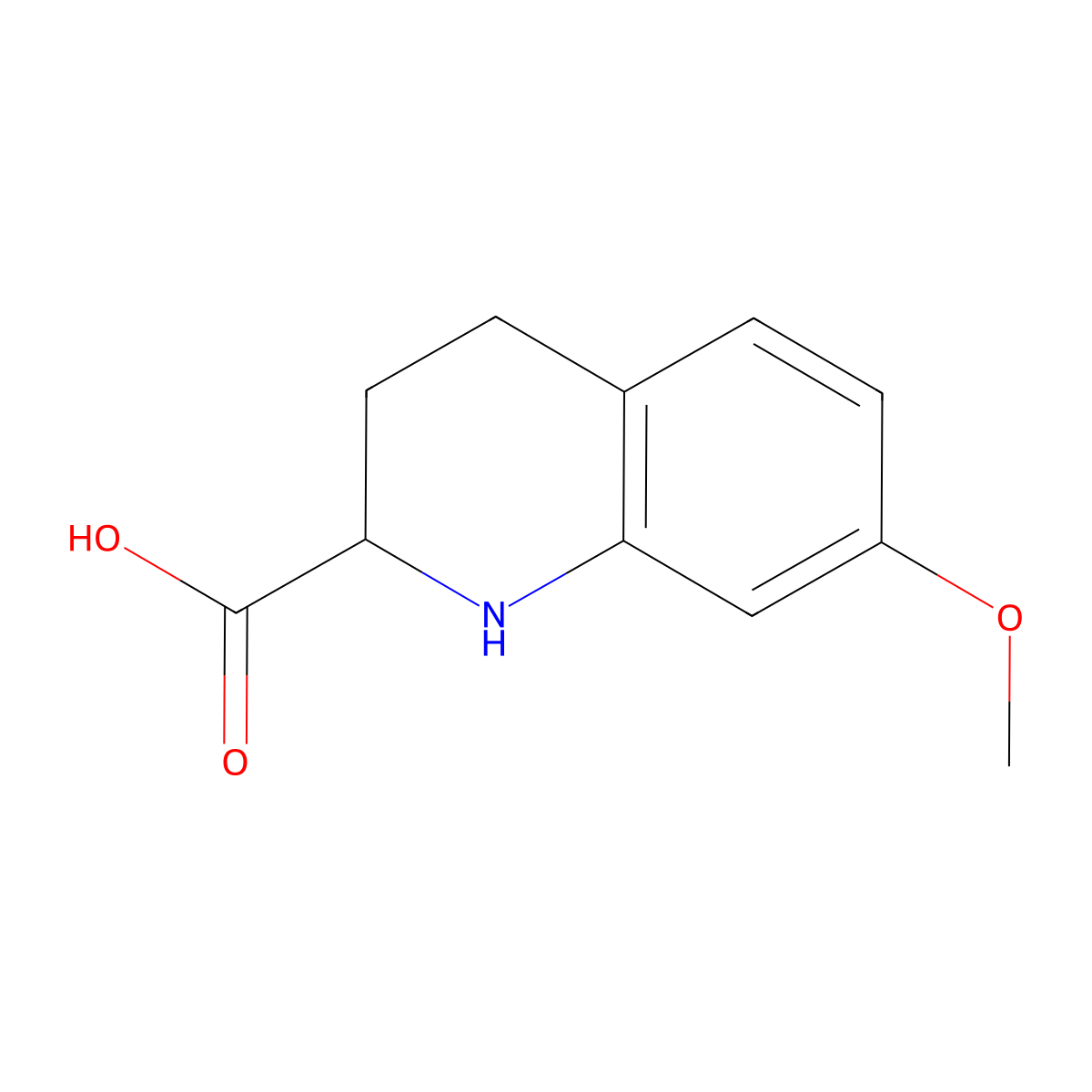 7-Methoxy-1,2,3,4-tetrahydroquinoline-2-carboxylic acid molecular structure, CAS 1390997-43-9