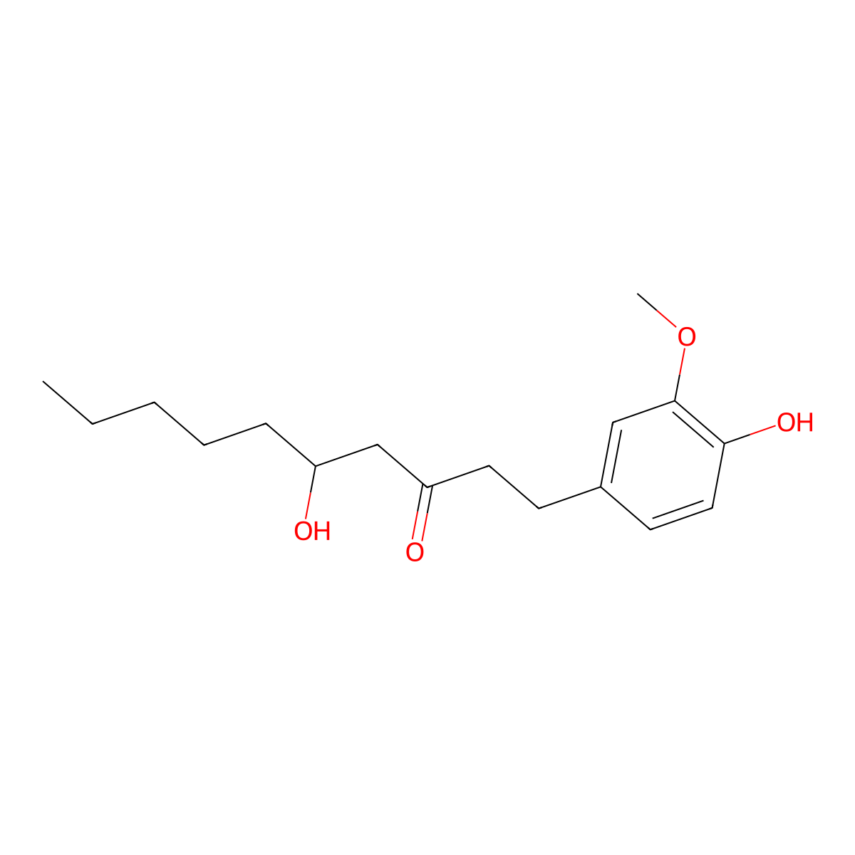 (6)-Gingerol molecular structure, CAS 1391-73-7