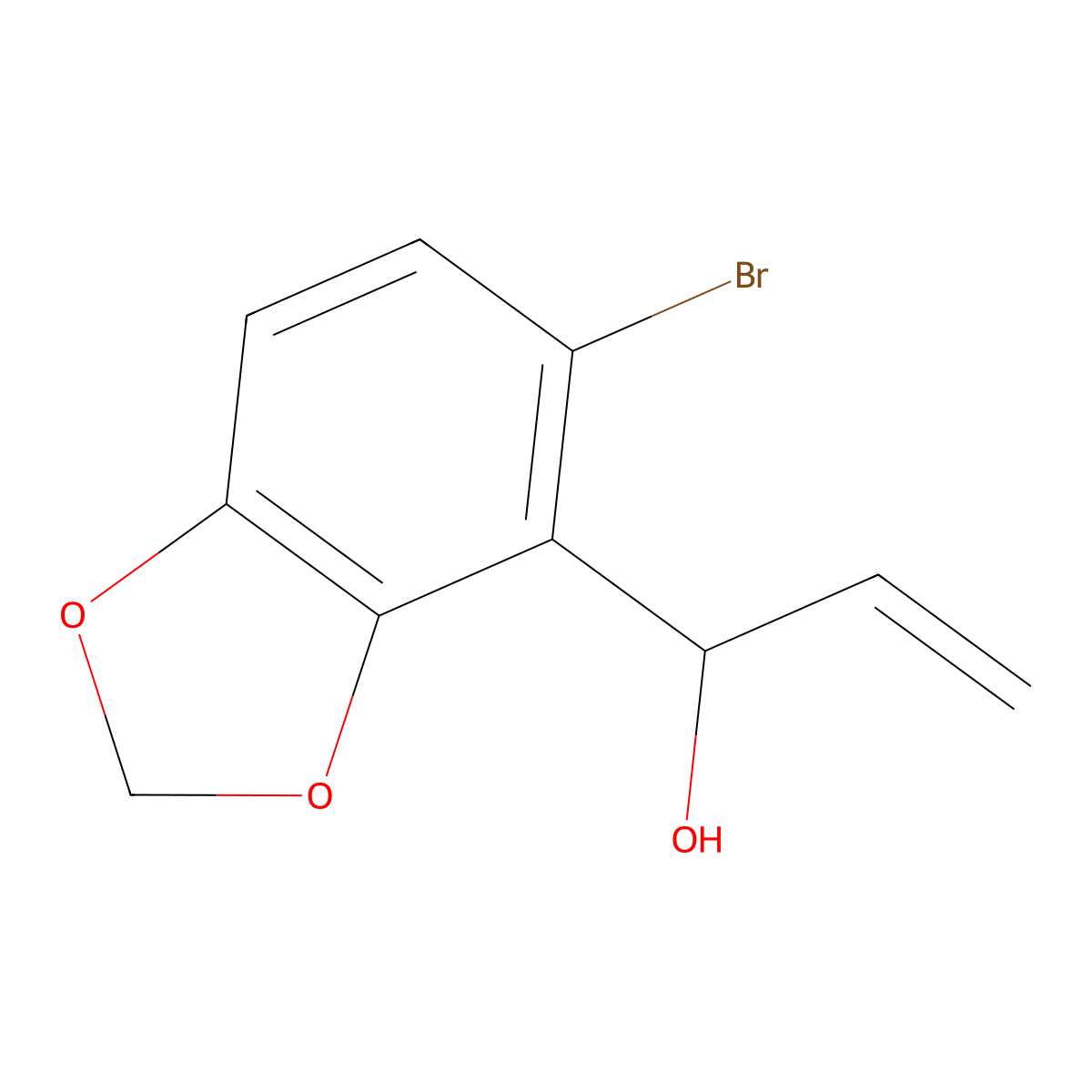 1-(5-Bromobenzo[d][1,3]dioxol-4-yl)prop-2-en-1-ol molecular structure, CAS 1391001-50-5