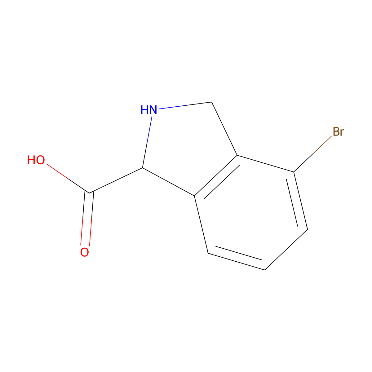 4-Bromo-2,3-dihydro-1H-isoindole-1-carboxylic acid molecular structure, CAS 1391003-15-8