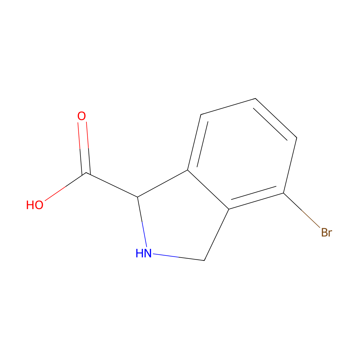 4-Bromo-2,3-dihydro-1H-isoindole-1-carboxylic acid molecular structure, CAS 1391003-15-8