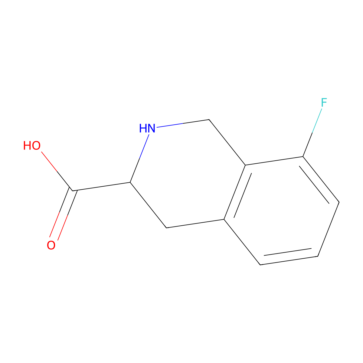 8-Fluoro-1,2,3,4-tetrahydroisoquinoline-3-carboxylic acid molecular structure, CAS 1391004-89-9