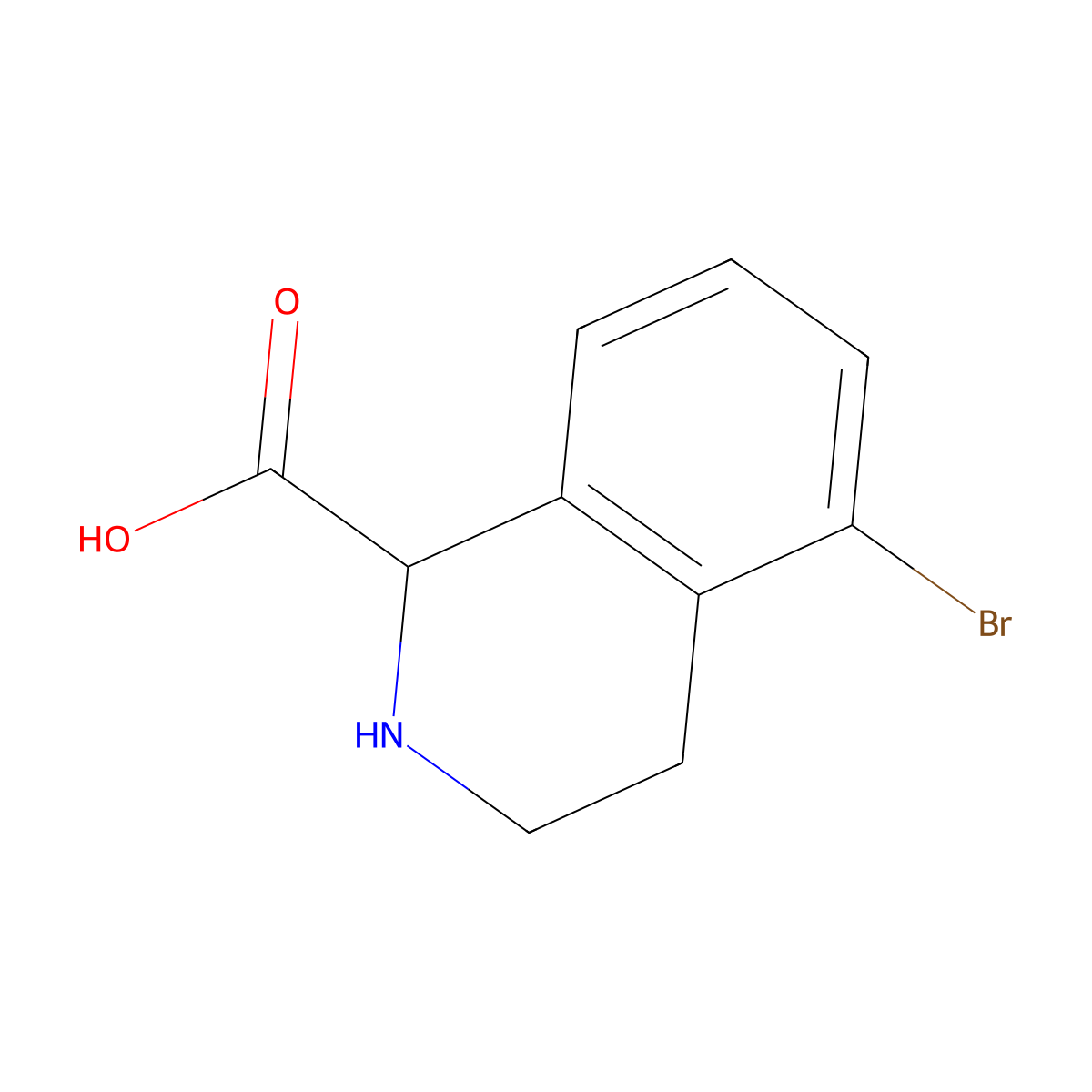 5-Bromo-1,2,3,4-tetrahydroisoquinoline-1-carboxylic acid molecular structure, CAS 1391006-26-0