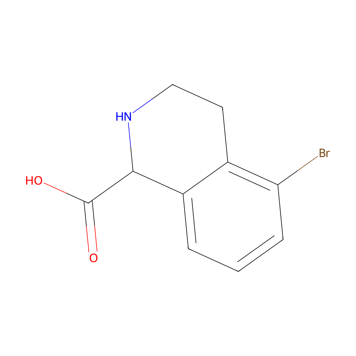 5-Bromo-1,2,3,4-tetrahydroisoquinoline-1-carboxylic acid molecular structure, CAS 1391006-26-0