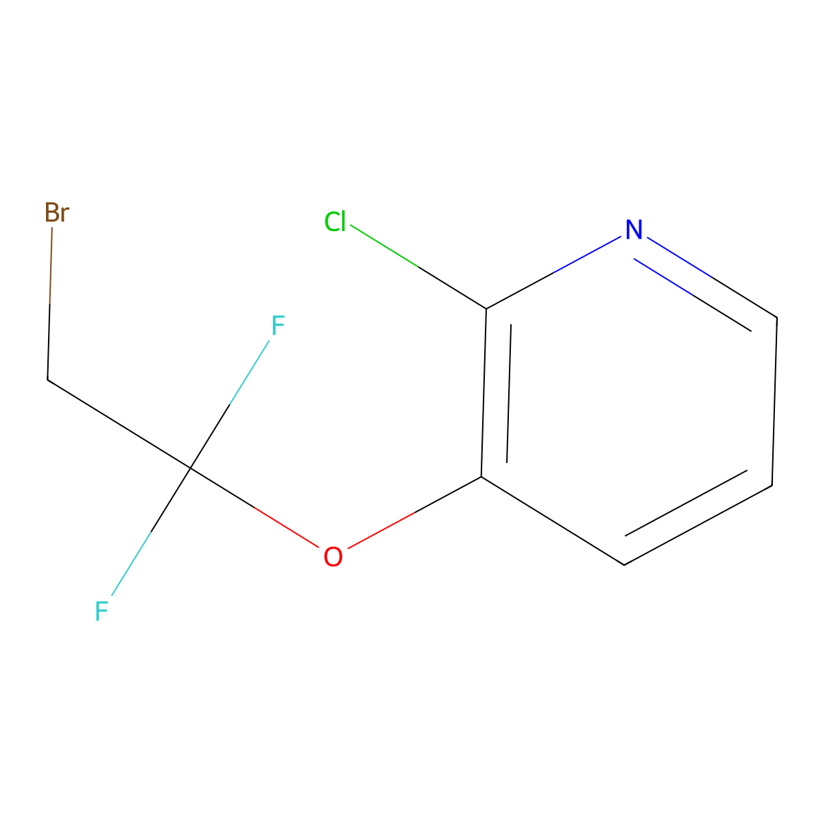 3-(2-Bromo-1,1-difluoroethoxy)-2-chloropyridine molecular structure, CAS 1391007-43-4