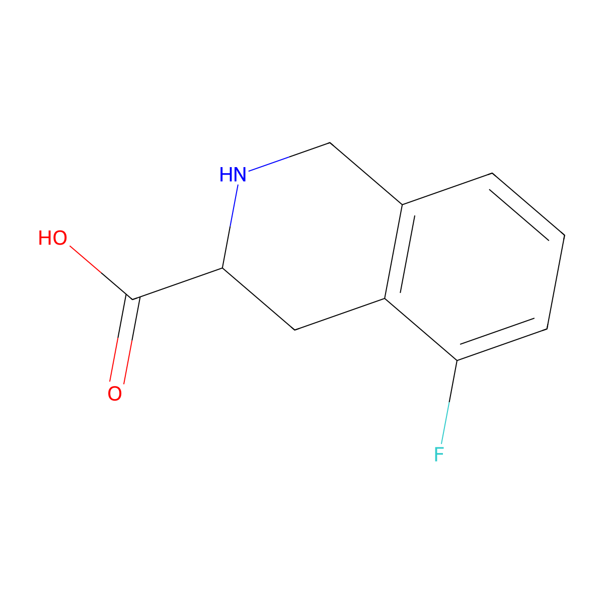 5-Fluoro-1,2,3,4-tetrahydroisoquinoline-3-carboxylic acid molecular structure, CAS 1391008-37-9