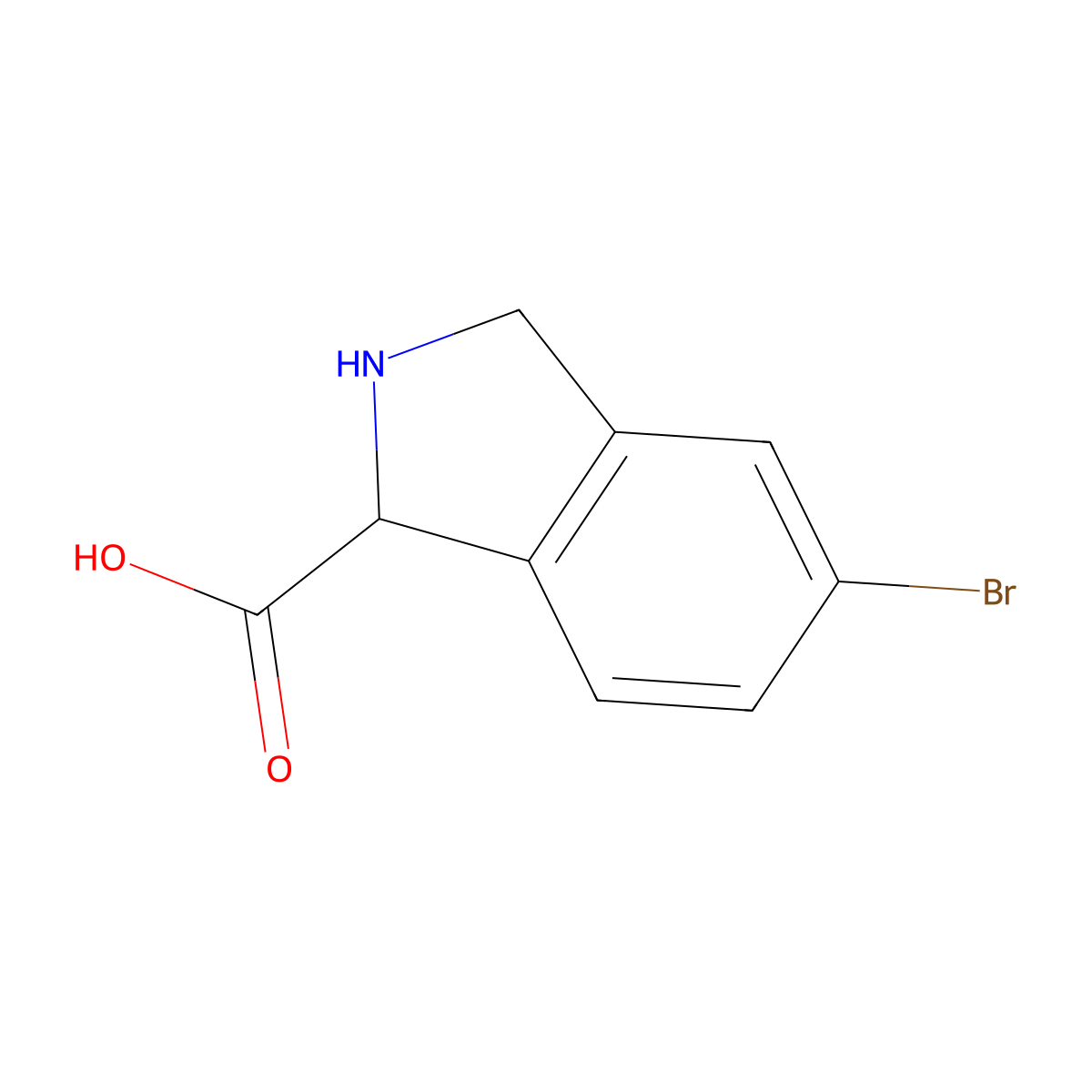 5-Bromoisoindoline-1-carboxylic acid molecular structure, CAS 1391009-80-5