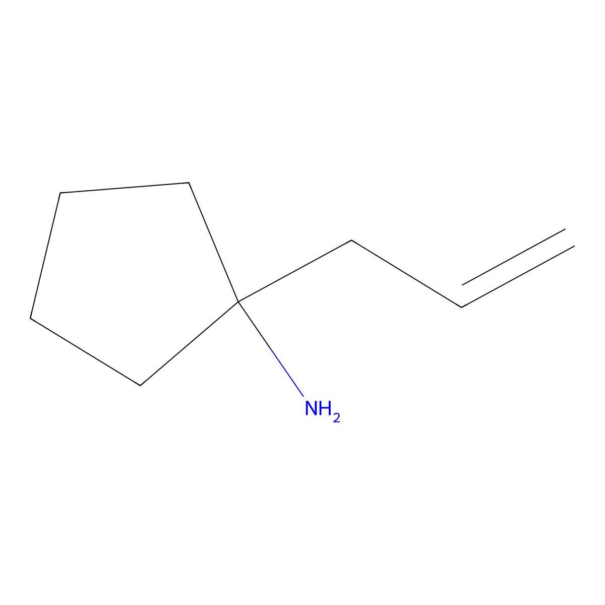 1-(Prop-2-en-1-yl)cyclopentan-1-amine molecular structure, CAS 1391014-35-9