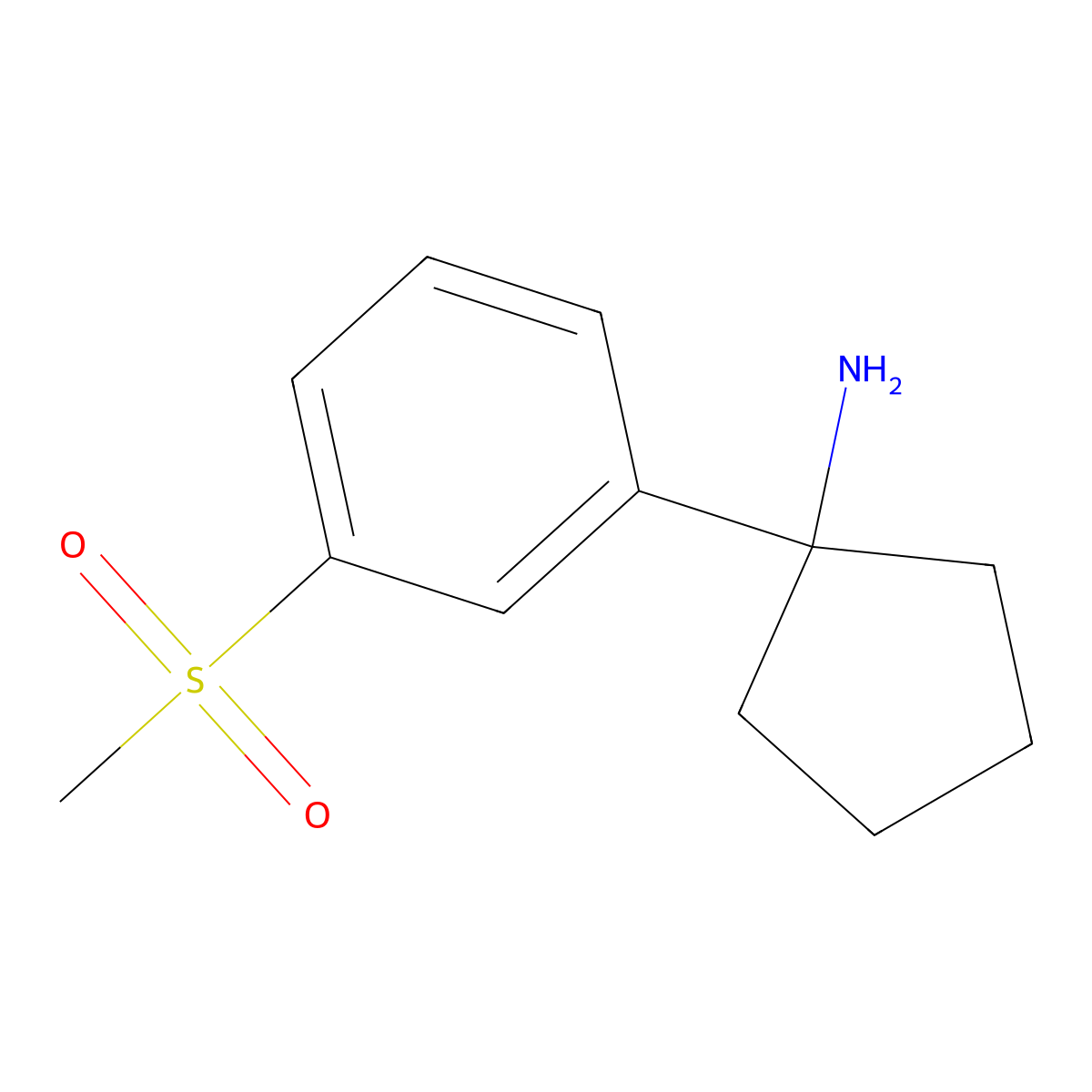 1-[3-(Methylsulfonyl)phenyl]cyclopentanamine molecular structure, CAS 1391014-47-3