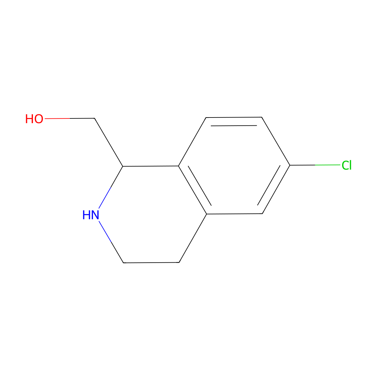 (6-Chloro-1,2,3,4-tetrahydroisoquinolin-1-yl)methanol molecular structure, CAS 1391017-09-6