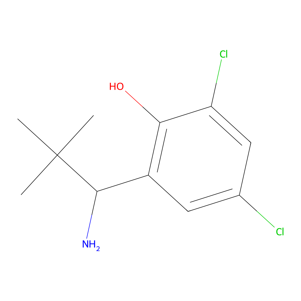 2-(1-Amino-2,2-dimethylpropyl)-4,6-dichlorophenol molecular structure, CAS 1391017-54-1