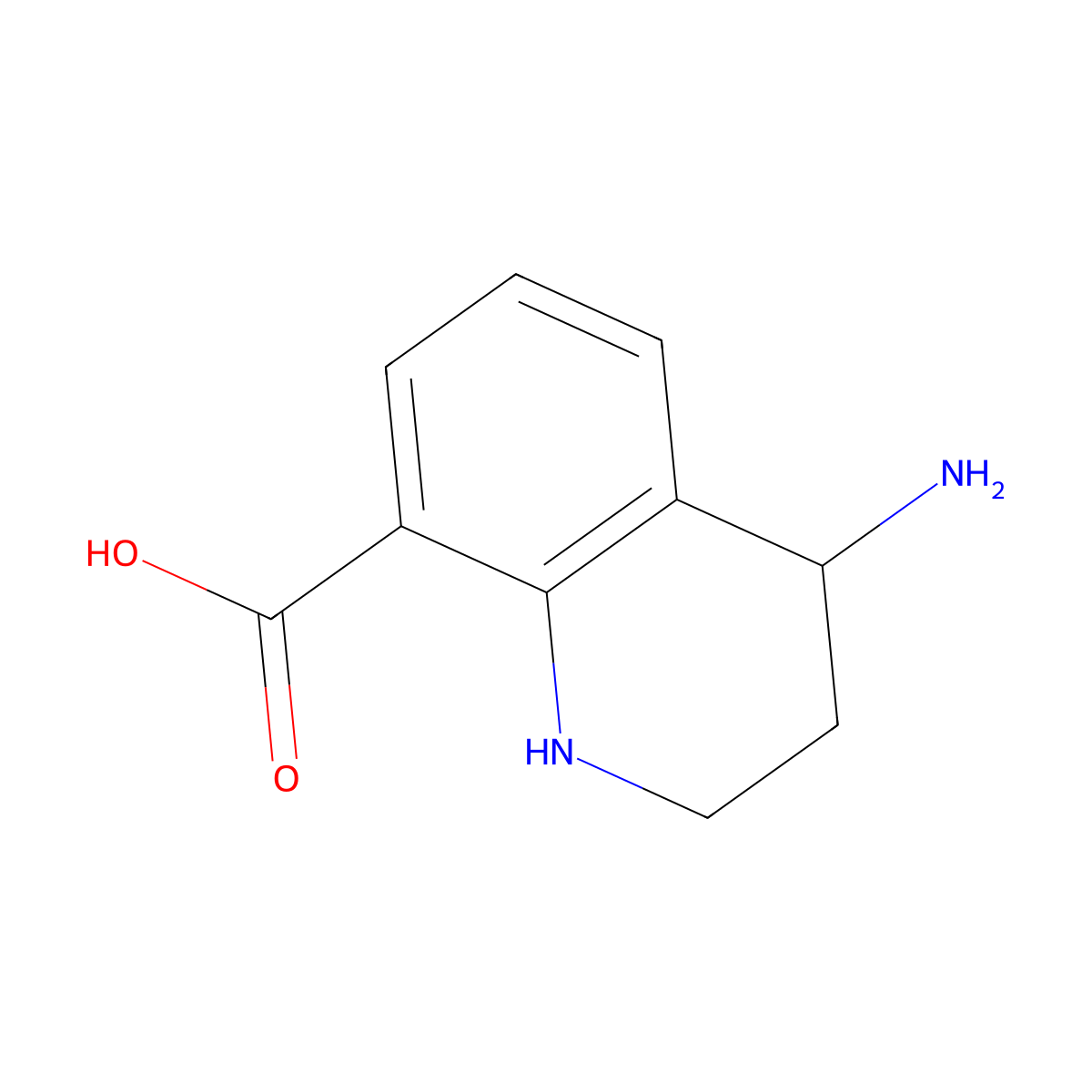 4-Amino-1,2,3,4-tetrahydroquinoline-8-carboxylic acid molecular structure, CAS 1391022-01-7