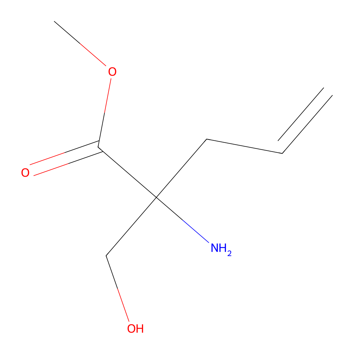 2-Amino-2-hydroxymethyl-pent-4-enoic acid methyl ester molecular structure, CAS 1391022-27-7