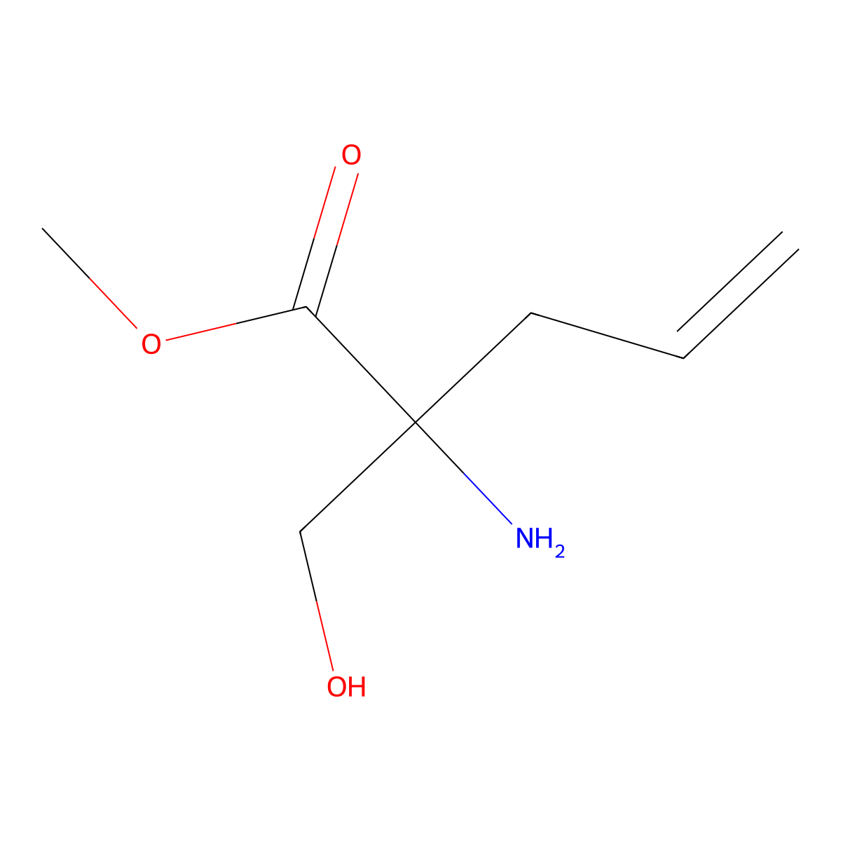 2-Amino-2-hydroxymethyl-pent-4-enoic acid methyl ester molecular structure, CAS 1391022-27-7