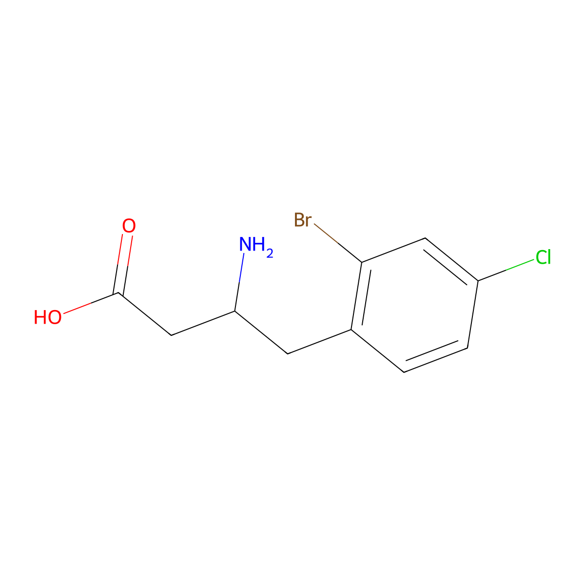 3-Amino-4-(2-bromo-4-chlorophenyl)butyric Acid molecular structure, CAS 1391022-42-6
