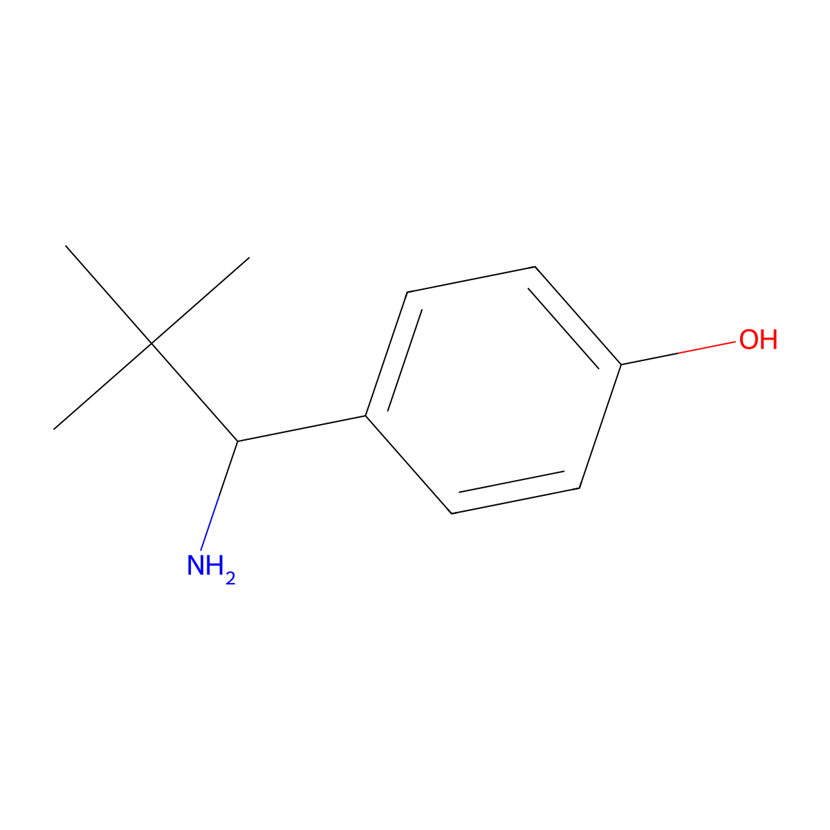 4-(1-Amino-2,2-dimethylpropyl)phenol molecular structure, CAS 1391023-83-8